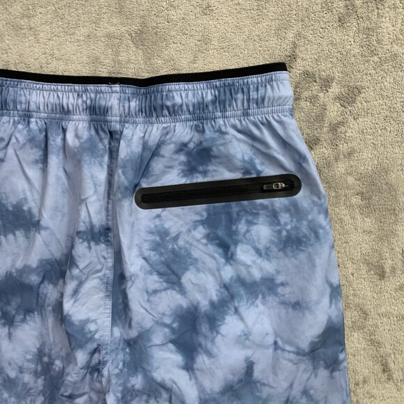 BYLT Active Shorts Mens Small Blue Lined Stretch Athletic Gym Workout 7” Tie Dye - Picture 11 of 11